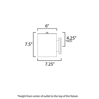 Maxim Lighting 26101BK Outpost Outdoor Wall Mount - Dimensions Diagram