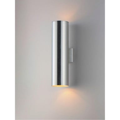 Maxim Lighting 26105BK Outpost 2 Light 22 Inch Black Outdoor Wall Light - Illuminated Side Angle on Wall