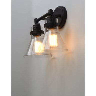 Maxim Lighting 26112CDOI Seafarer 2 Light Oil Rubbed Bronze Bath Vanity Wall Light - Lit Angle View