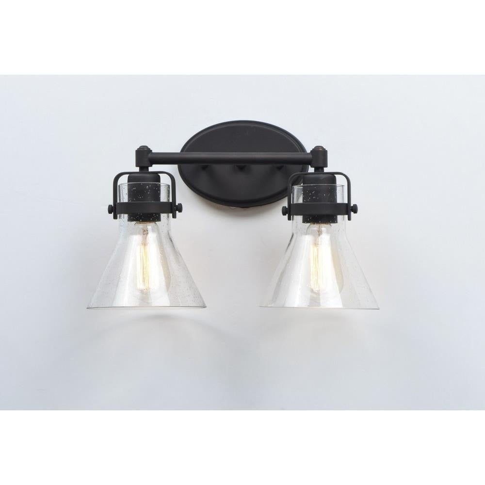 Maxim Lighting 26112CDOI Seafarer 2 Light Oil Rubbed Bronze Bath Vanity Wall Light - Front View on Grey Background