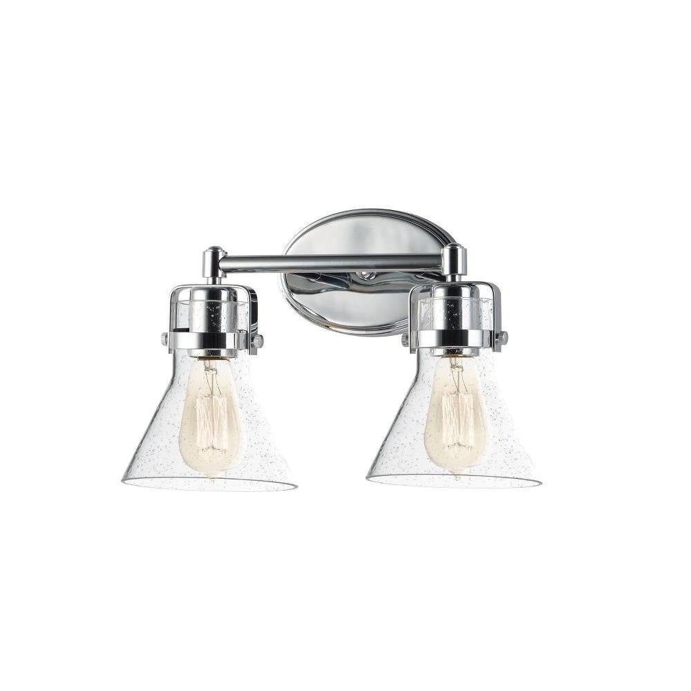 Maxim Lighting 26112CDPC/BUL Seafarer 2 Light Bath Vanity Wall Light in Polished Chrome with Clear Seedy Glass