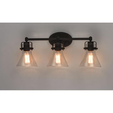 Maxim Lighting 26113CDPC Seafarer 3 Light Bath Vanity Wall Light - Illuminated Front View