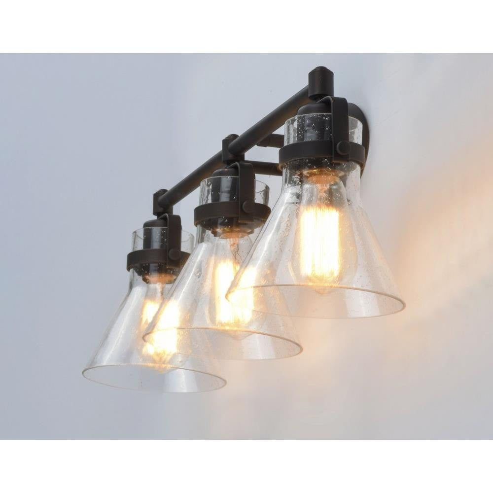 Maxim Lighting 26113CDOI Seafarer 3 Light Oil Rubbed Bronze Bath Vanity Wall Light - Angled Lit View