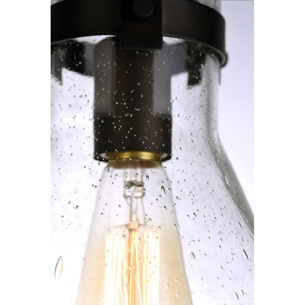 Maxim Lighting 26115CDOI Seafarer Close-Up of Clear Seedy Glass Shade and Bulb