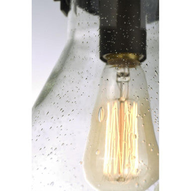 Maxim Lighting 26115CDOI Seafarer Close-Up of Bulb Inside Clear Seedy Glass Shade