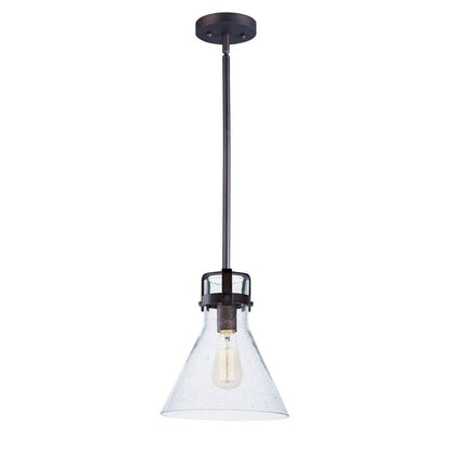 Maxim Lighting 26115CDPC/BUL Seafarer 1 Light 10 inch Polished Chrome Pendant Ceiling Light with Clear Seedy Glass Cone