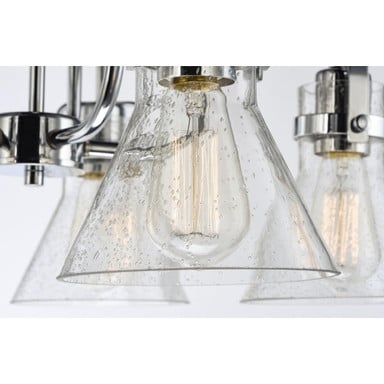 Maxim Lighting 26116CDPC Seafarer Chandelier Clear Seedy Glass Shade Detail