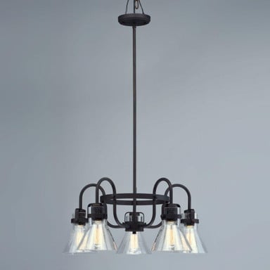 Maxim Lighting 26117CDPC Seafarer 5 Light Chandelier Side Profile View