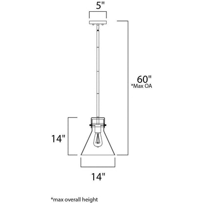 Maxim Lighting 26119CDOI Seafarer Pendant Ceiling Light Dimensions Diagram