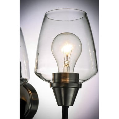 Maxim Lighting 26122CLBZAB Goblet Bath Vanity Wall Light Detail of Clear Glass Shade