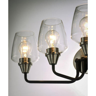 Maxim Lighting 26123CLBZAB Goblet Vanity Light Detail View of Glass Shades and Metal Frame