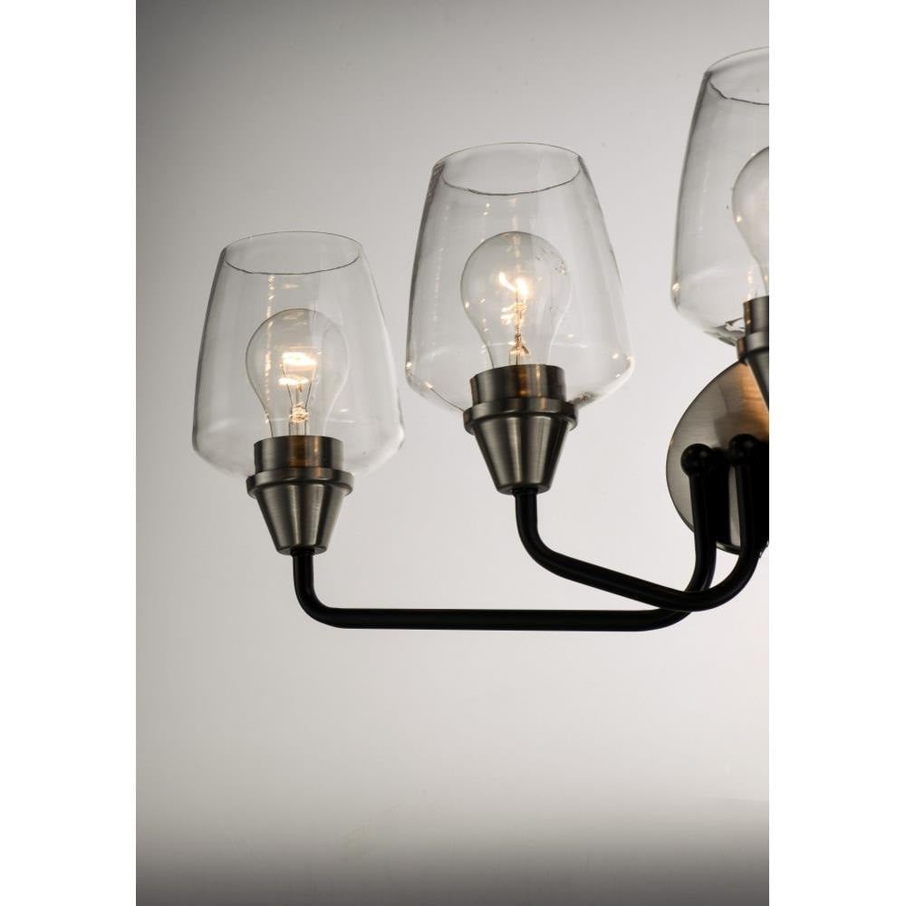 Maxim Lighting 26123CLBZAB Goblet Vanity Light Close-Up of Clear Glass Goblet Shades and Two-Tone Finish