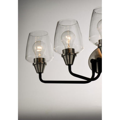 Maxim Lighting 26123CLBZAB Goblet Vanity Light Close-Up of Clear Glass Goblet Shades and Two-Tone Finish