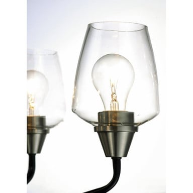 Maxim Lighting 26125CLBZAB Goblet Chandelier Close-Up Clear Glass Shades Detail