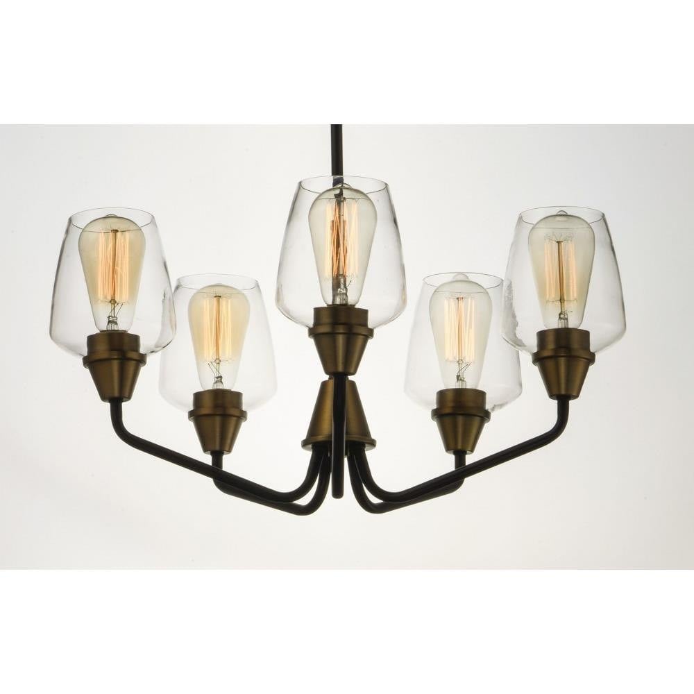 Maxim Lighting 26125CLBZAB Goblet 5 Light Chandelier Bronze Antique Brass Angled View