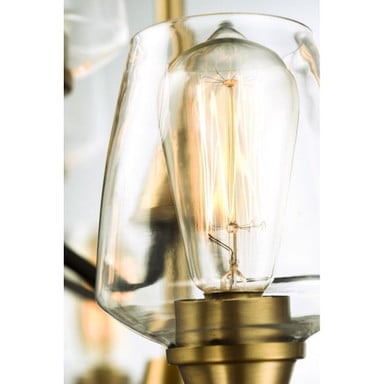 Maxim Lighting 26125CLBZAB Goblet Chandelier Close-Up Detail Bronze Antique Brass Clear Glass Shade