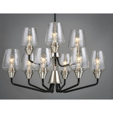 Maxim Lighting 26127CLBKSN Goblet 9 Light Chandelier angled view