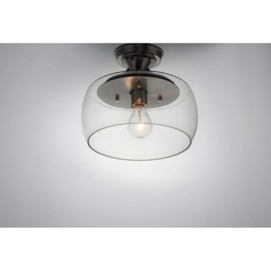 Maxim Lighting 26129CLBKSN Goblet Semi-Flush Mount Installed Lifestyle View