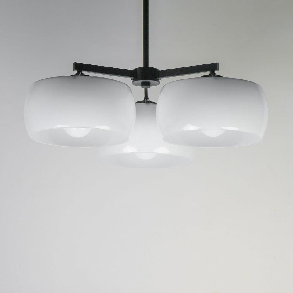 Maxim Lighting 26143WTNAB Glazed Chandelier - Illuminated Close-Up View