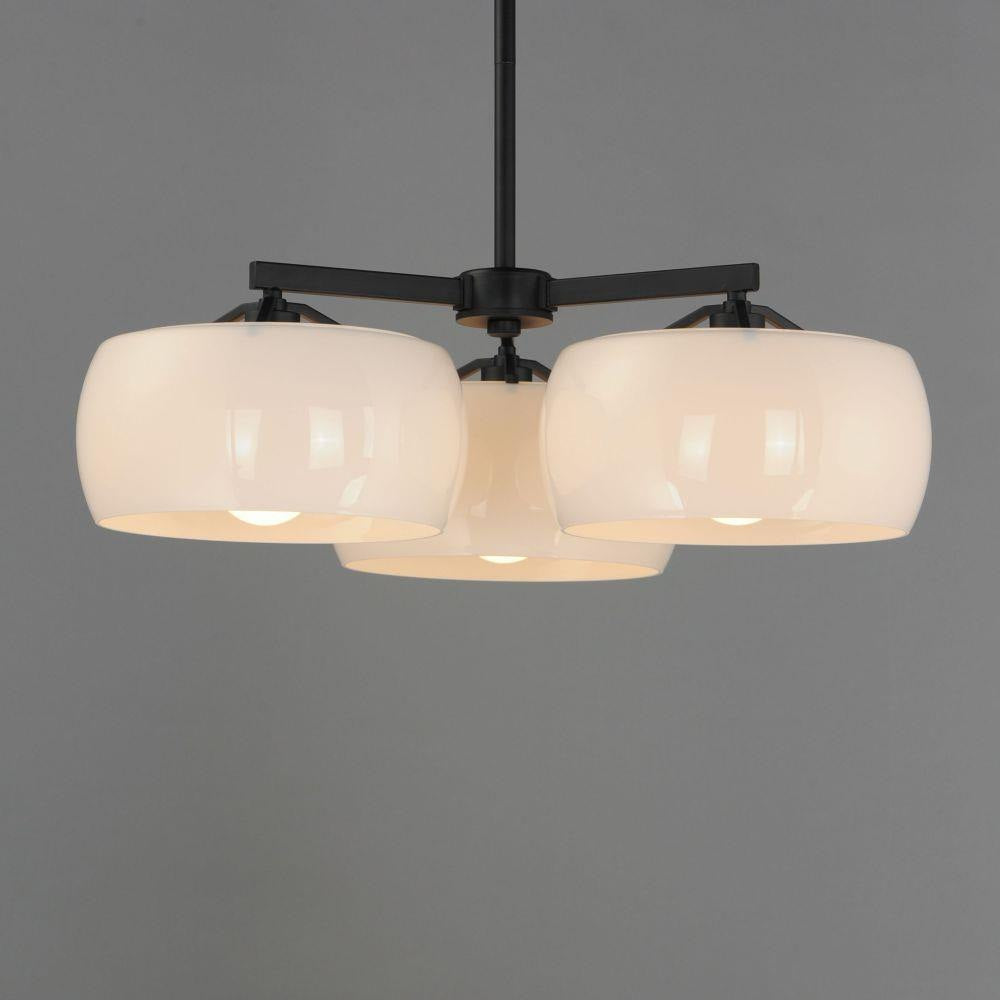 Maxim Lighting 26143WTNAB Glazed 3 Light Chandelier - Angled Lit View