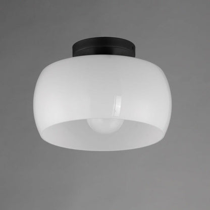 Maxim Lighting 26149WTNAB Glazed 1 Light Flush Mount Ceiling Light - White Glass Shade Detail