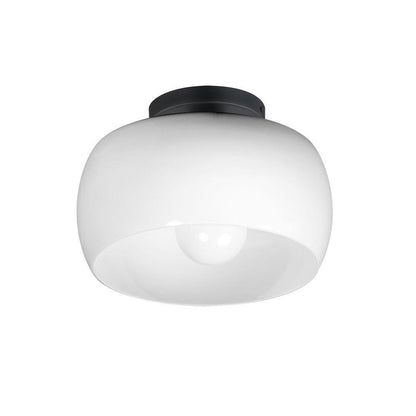Maxim Lighting 26149WTNAB Glazed 1 Light 11 Inch White/Natural Aged Brass Flush Mount Ceiling Light