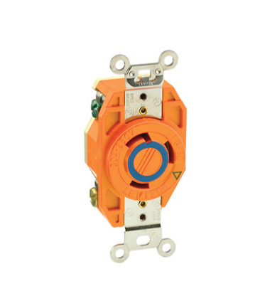 Leviton 2620-IG 30 Amp, 250 Volt, Flush Mount Locking Receptacle, Industrial Grade