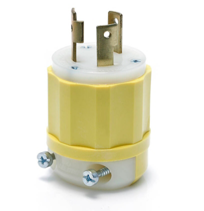 Leviton 2621-CY Locking Plug, 30 Amp, 250 Volt, Industrial Grade, Yellow & White