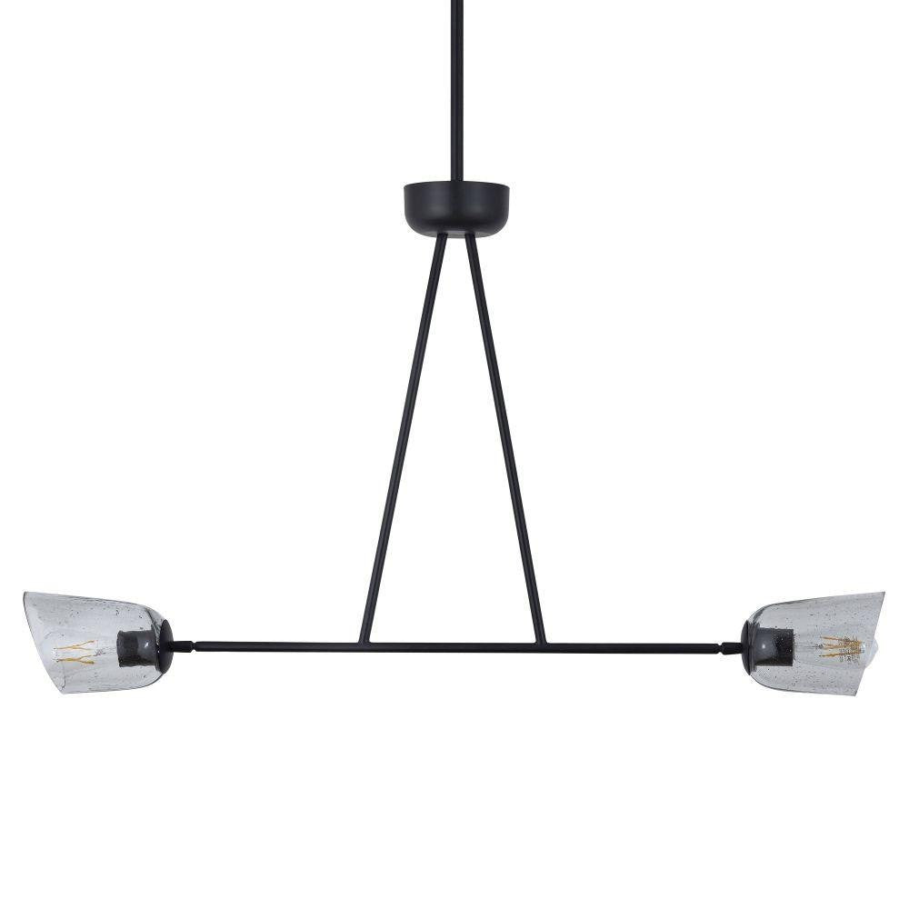 Maxim Lighting 26262SSDBZ Keppe 2 Light Dark Bronze Linear Pendant Ceiling Light - Close-Up Front View White Background