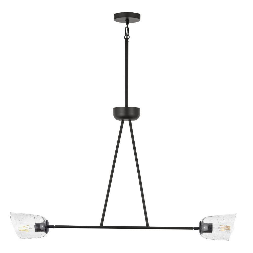 Maxim Lighting 26262SSDBZ Keppe 2 Light Dark Bronze Linear Pendant Ceiling Light - White Background Front View