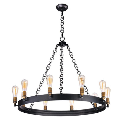 Maxim Lighting 26275BKNAB/BUL Noble 10 Light 37.5 inch Black Natural Aged Brass Chandelier Ceiling Light