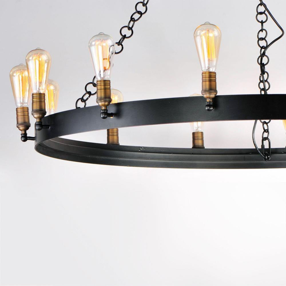 Maxim Lighting 26276BKNAB Noble Chandelier Close-Up Detail of Brass Sockets and Ring