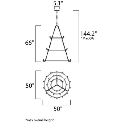 Maxim Lighting 26278BKNAB/BUL Noble Chandelier Dimensions Schematic