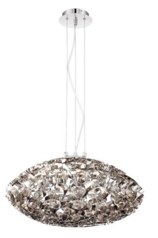 Eurofase Lighting 26333-014 24" Grace Chandelier Ceiling 6 Light, Nickel Finish