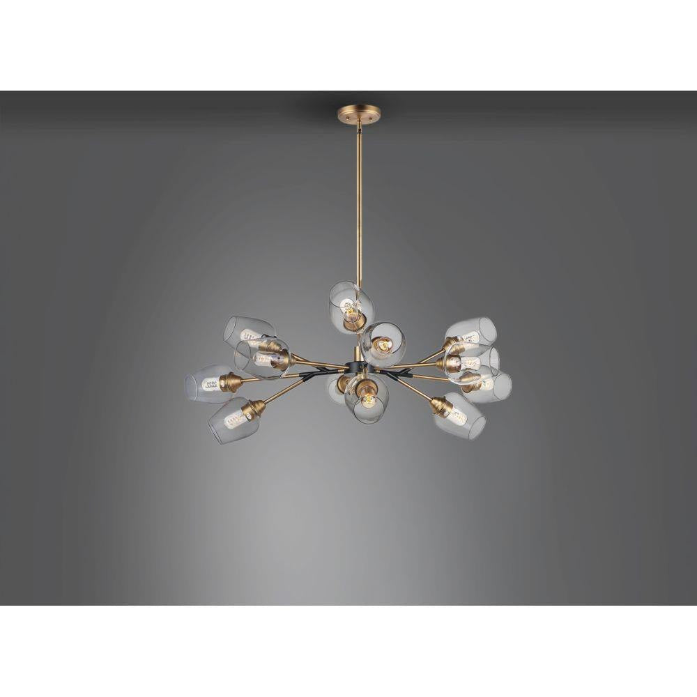 Maxim Lighting 26347CLABBK Savvy 12 Light Chandelier styled against a dark grey background