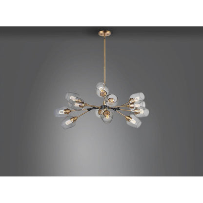 Maxim Lighting 26347CLABBK Savvy 12 Light Chandelier styled against a dark grey background