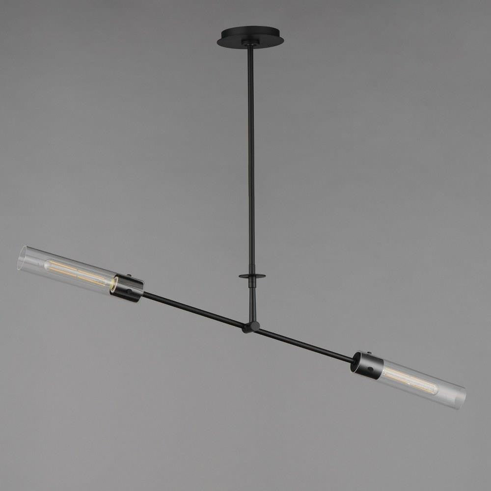Maxim Lighting 26372CLBK Equilibrium 2 Light 42 inch Black Linear Pendant Ceiling Light - Grey Background