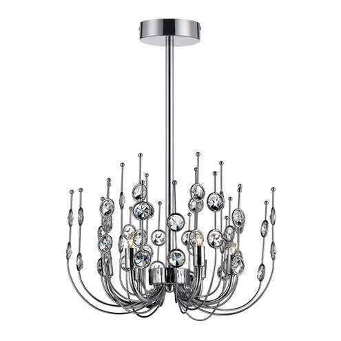 Eurofase Lighting 26389-011 Vice 6 Light 17 inch Chrome Chandelier Ceiling Light