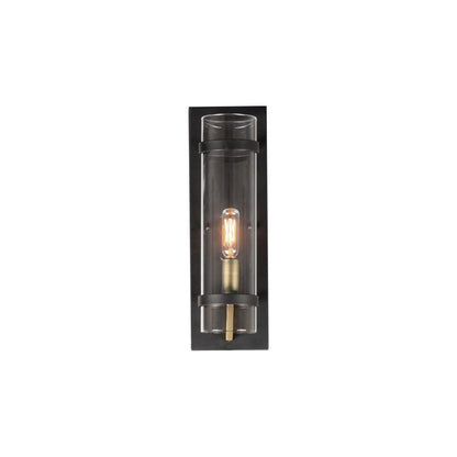 Maxim Lighting 2640BKAB Capitol 1 Light Black and Antique Brass Wall Sconce - White Background