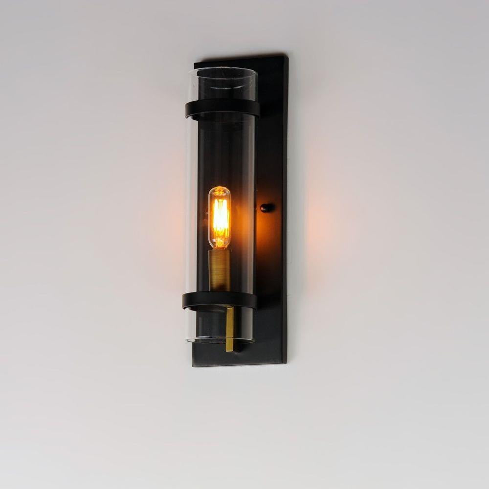 Maxim Lighting 2640BKAB Capitol Wall Sconce Lit - Angle View