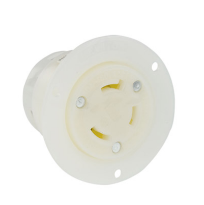 Leviton 2646 30 Amp, 480 Volt, Flanged Outlet Locking Receptacle, Industrial Grade