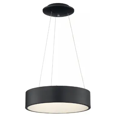 Nuvo 62-1456 18" LED Pendant Light, Dimmable, Wattage 20W, Lumens 1300 lm, Color Temperature 3000K, Black