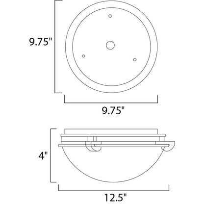 Maxim Lighting 2680MRWT Malaga Flush Mount Ceiling Light - Dimensional Diagram