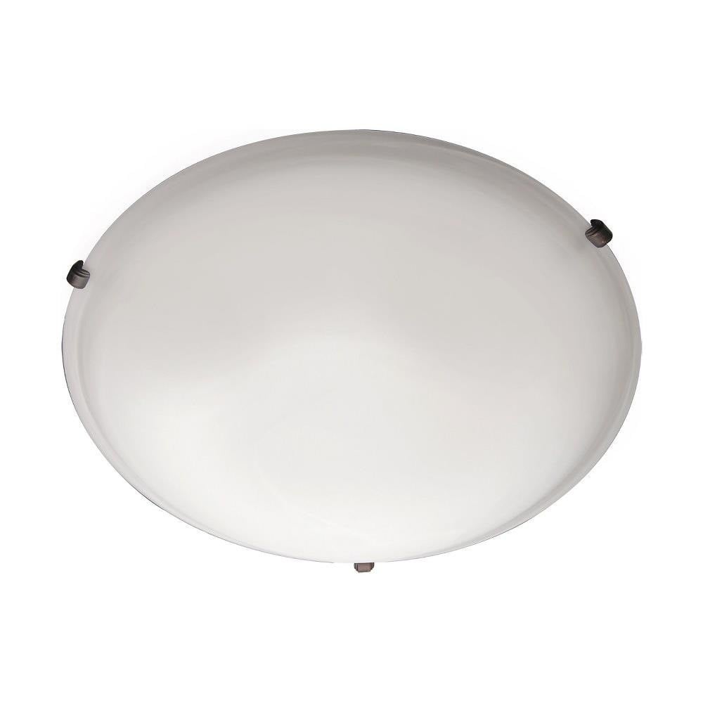 Maxim Lighting 2680MROI Malaga Flush Mount with White Glass Shade and Oil Rubbed Bronze Clips