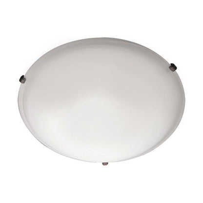 Maxim Lighting 2680MROI Malaga Flush Mount with White Glass Shade and Oil Rubbed Bronze Clips