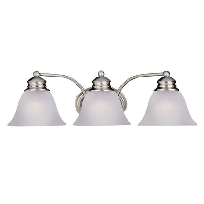 Maxim Lighting 2688FTSN Malaga 3 Light Satin Nickel Bath Vanity Wall Light with Frosted Glass Shades