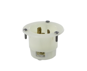 Leviton 2695 30 Amp, 600 Volt, Flanged Inlet Locking Receptacle, Industrial Grade