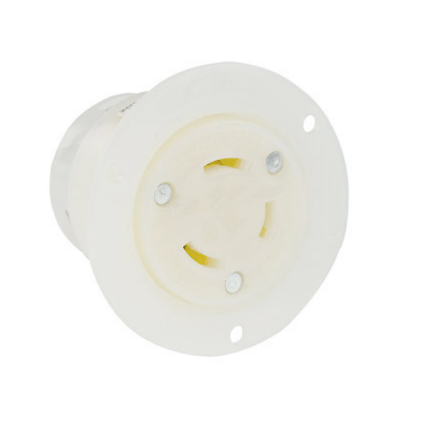 Leviton 2696 30 Amp, 600 Volt, Flanged Outlet Locking Receptacle, Industrial Grade
