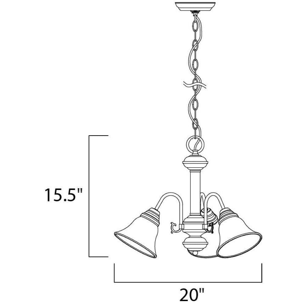 Maxim Lighting 2697FTSN Malaga Chandelier Dimensions - 20 inch Wide 15.5 inch High