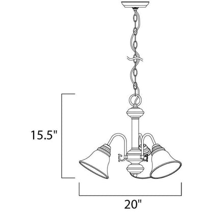 Maxim Lighting 2697FTSN Malaga Chandelier Dimensions - 20 inch Wide 15.5 inch High